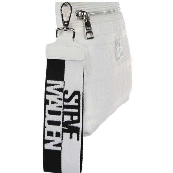 Steve Madden BMalibna Web Logo Quilted Wristlet- White